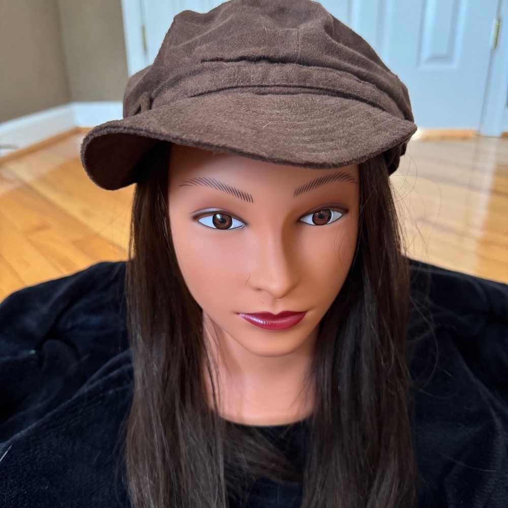 Brown suede women's hat